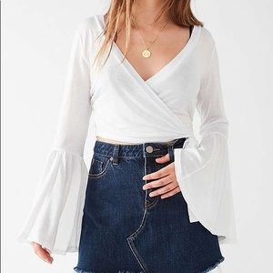 UO Celeste Bell-Sleeve Wrap Top