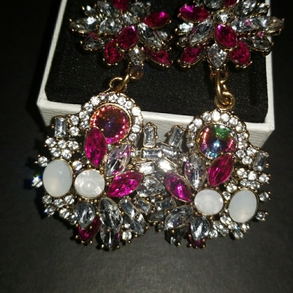 Rhinestone drop earrings - Picture 1 of 3