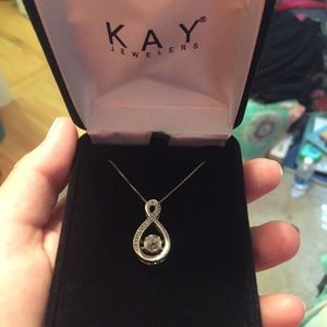 Kay infinity diamond necklace with flutter stone