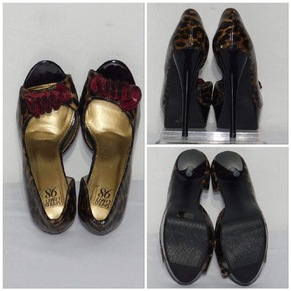 SPEED LIMIT 98, Bow Peep Toe Platform, size 7 M - Picture 6 of 8
