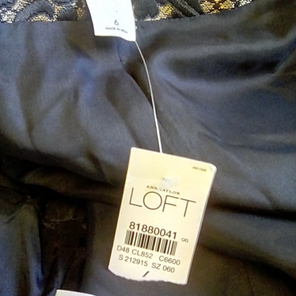 Anne Taylor Loft 2 piece brocade gold/black dress - Picture 7 of 8