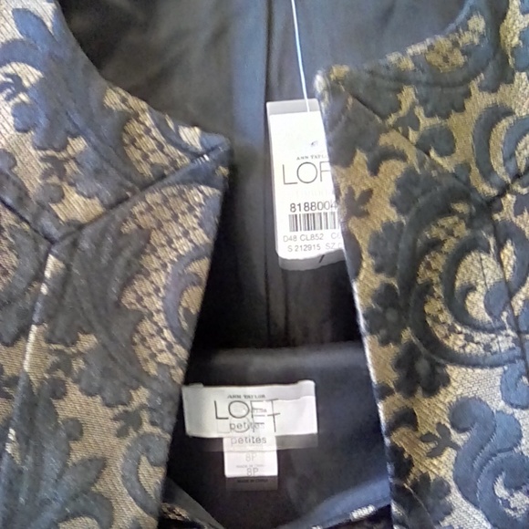 Anne Taylor Loft 2 piece brocade gold/black dress - Picture 8 of 8
