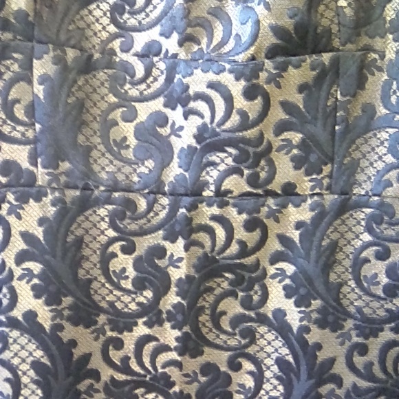 Anne Taylor Loft 2 piece brocade gold/black dress - Picture 5 of 8