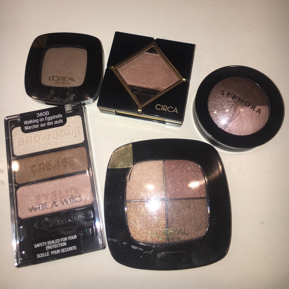 WetnWild walking on eggshells, L'oreal eyeshadows