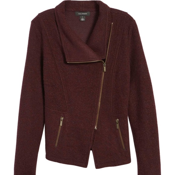 halogen knit moto jacket