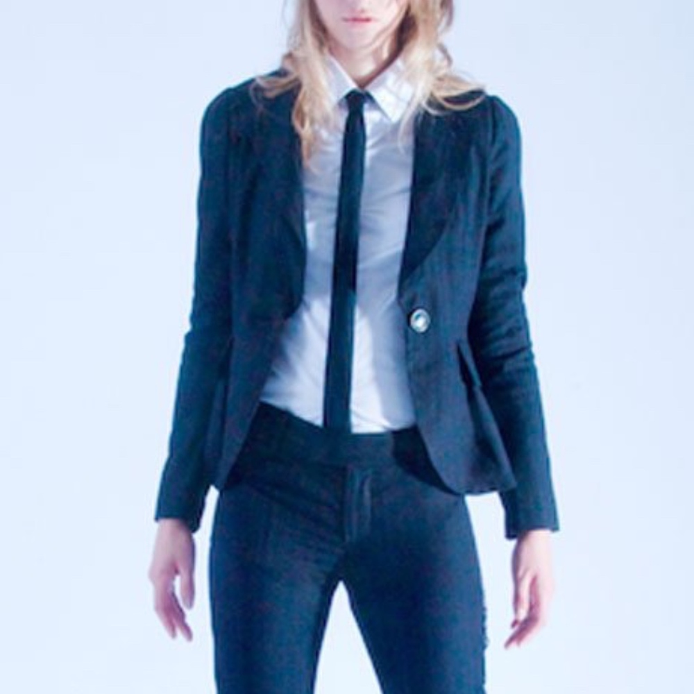 WOOL BLACK JACQUARD JACKET L'ecole Des Femmes