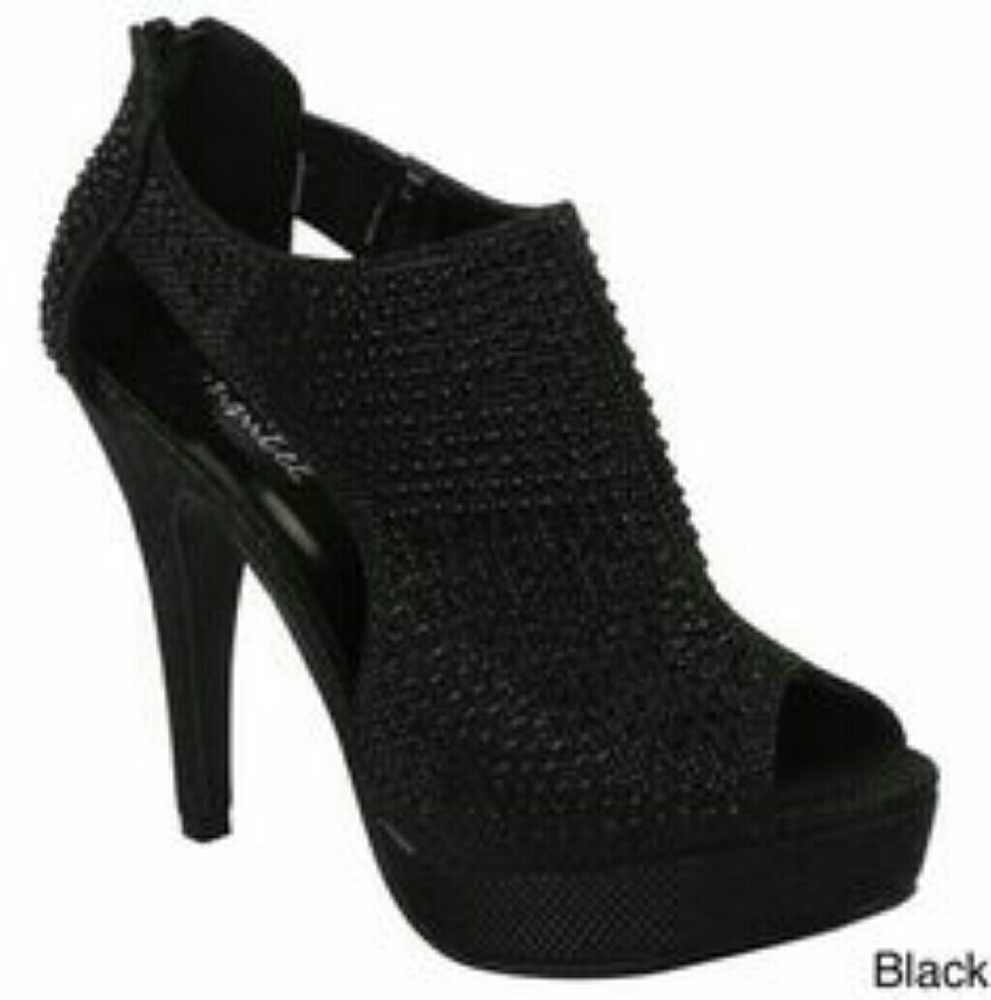 Bonnibell Black Sparkly Stilettos