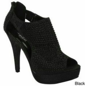 Bonnibell Black Sparkly Stilettos