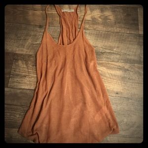 Tan loose fitted tank top