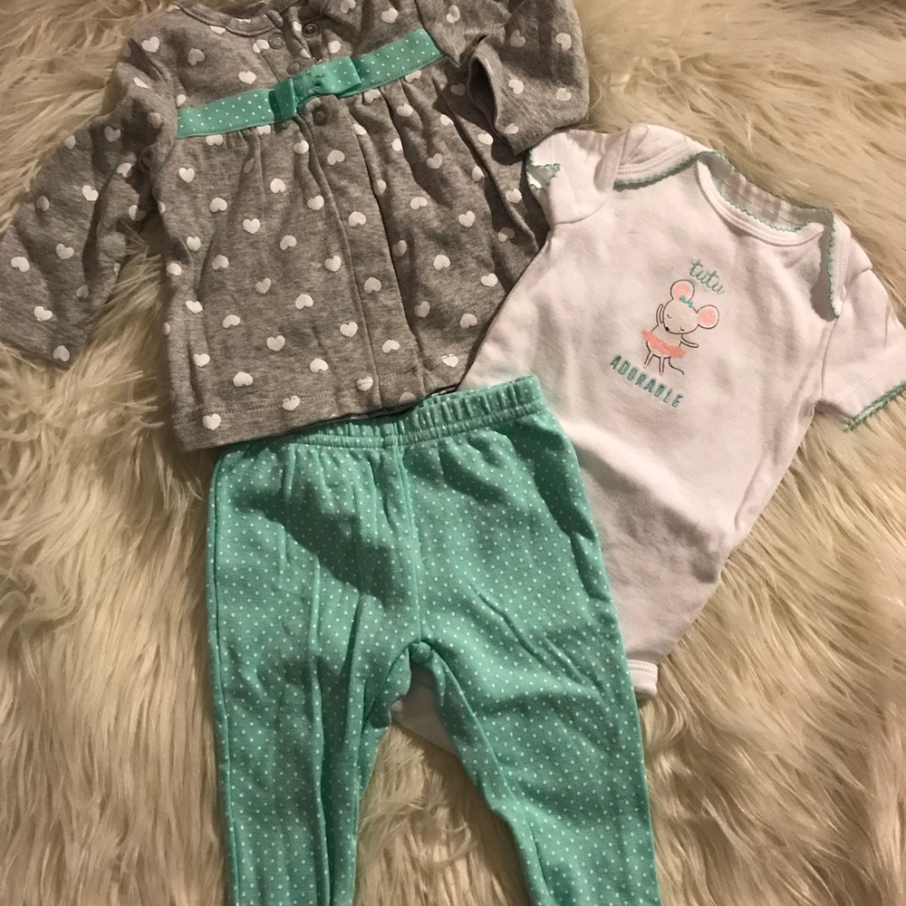 3 mo Baby Girls Lounge Set. NWOT.