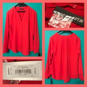 APT9 HOT RED LONG SLEEVES SIZE LARGE
