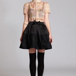 Doll Bow Skirt Black Satin L'ecole Des Femmes