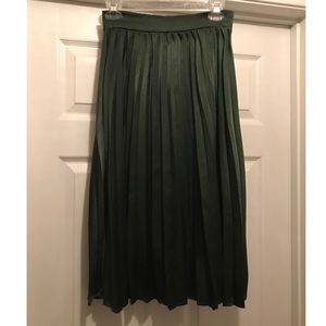 Green Pleated Skirt