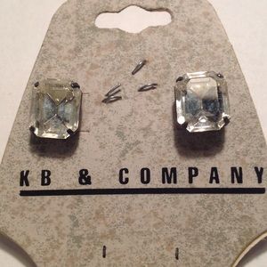 Clear pierced earrings with post back.
