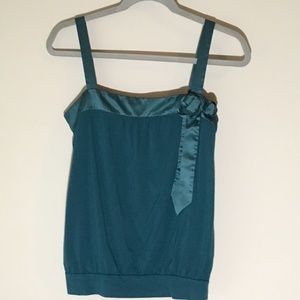 Loft teal cami with satin flower detail - size S
