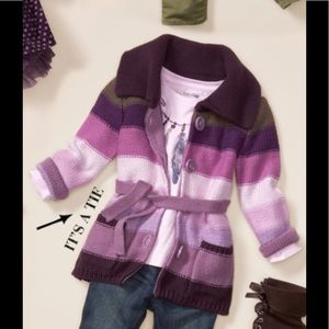 Baby Gap color crochet with tie sweater