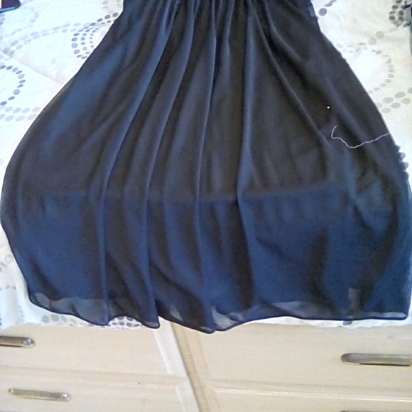 David's Bridal one shoulder black cocktail dress - Picture 4 of 8