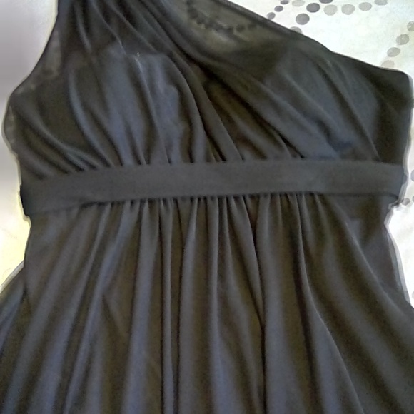 David's Bridal one shoulder black cocktail dress - Picture 7 of 8