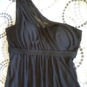 David's Bridal one shoulder black cocktail dress
