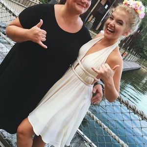 Cream Backless Dress