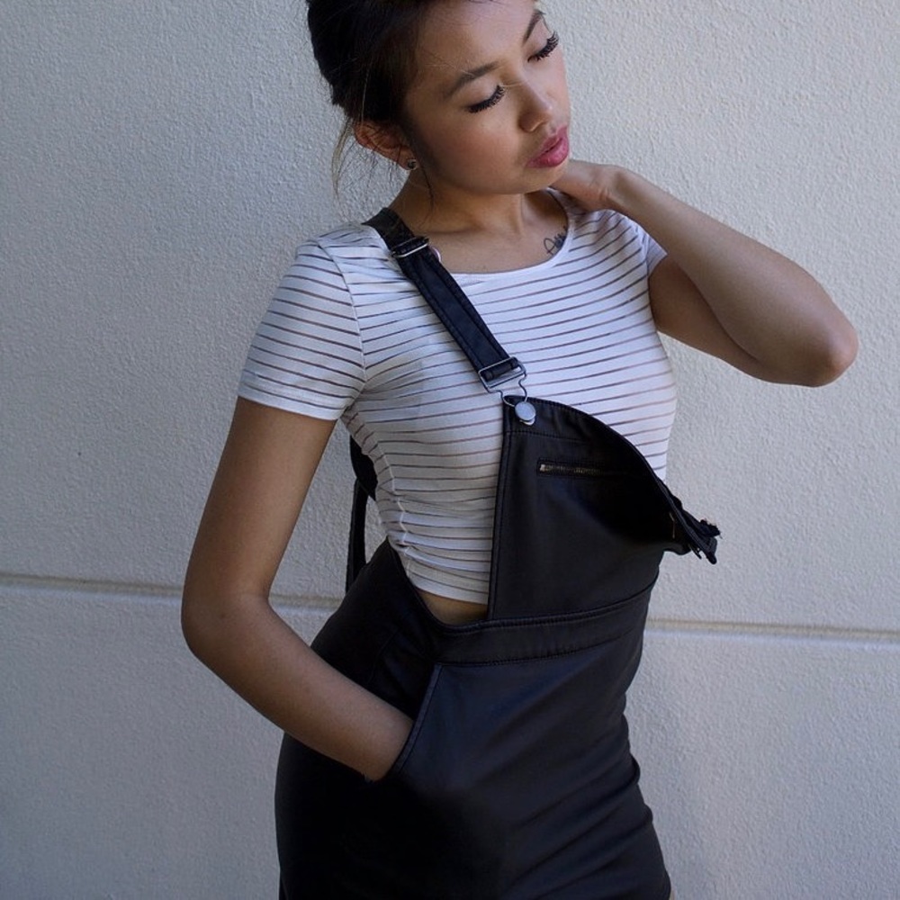 Leather Overall Dress