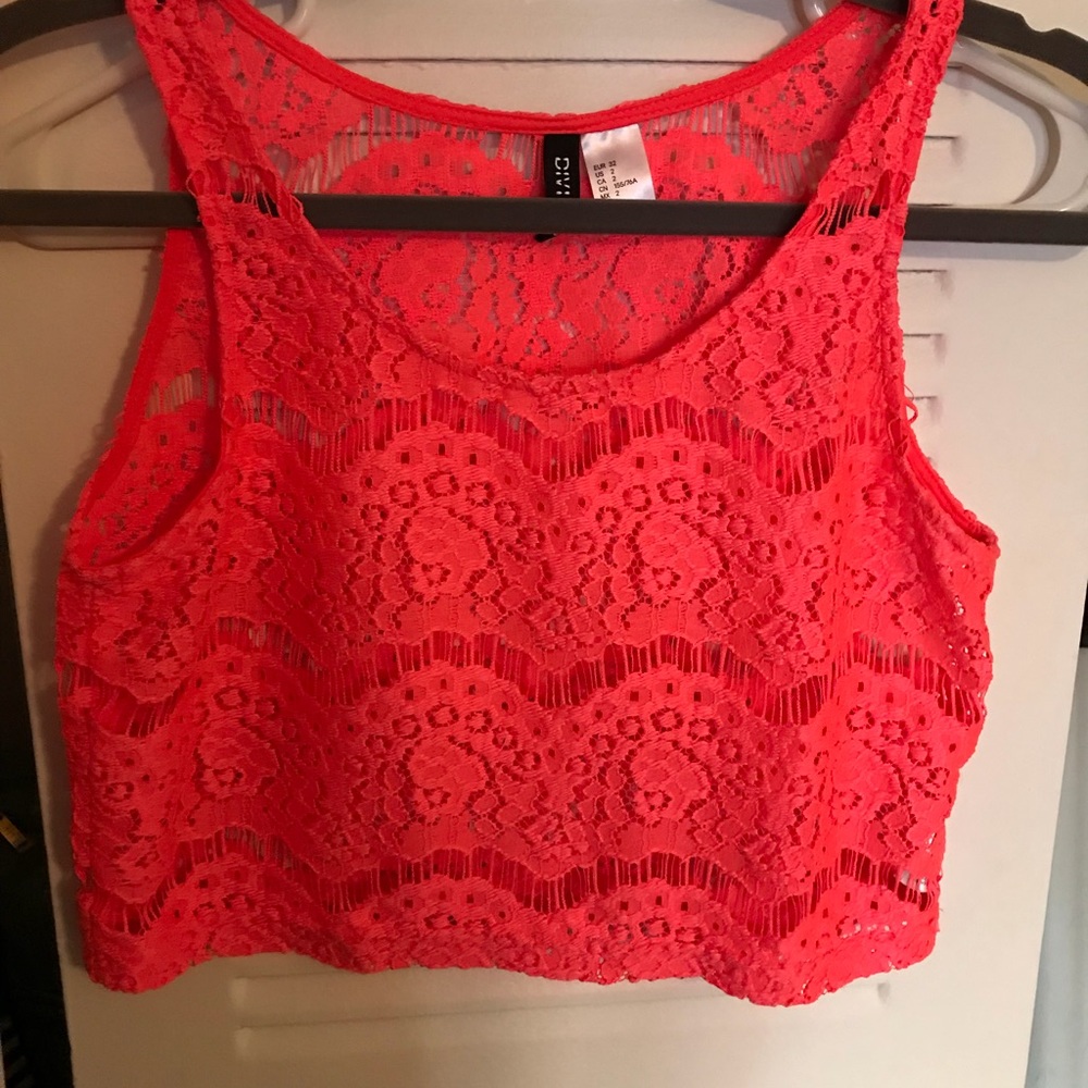 See trough lace crop top