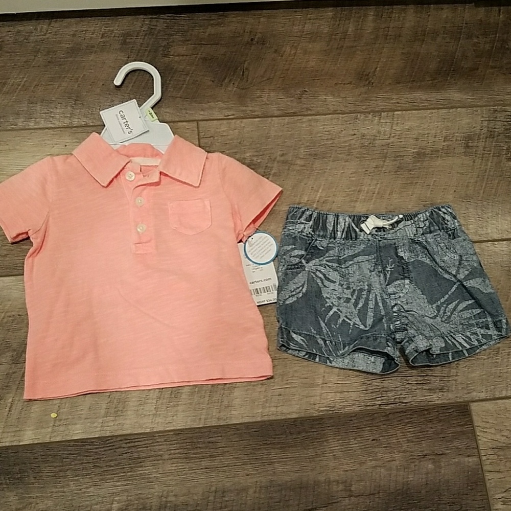 NWT Carters Boys Shirt and Shorts Set - 3 month