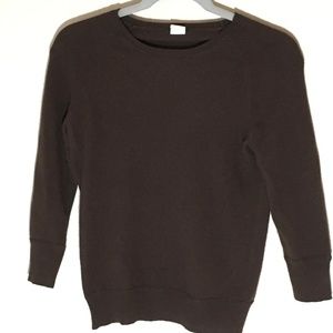 J. Crew chocolate brown wool 3/4 sweater - size XS