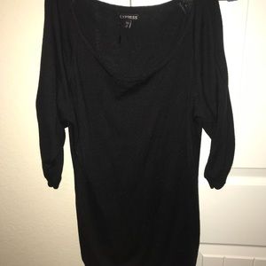Black Peek a Boo Shoulder Tunic size Medium