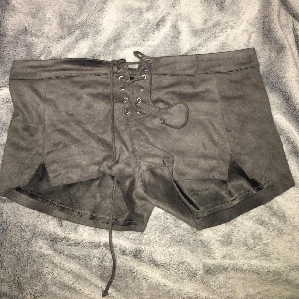 Love Culture Charcoal Suede shorts