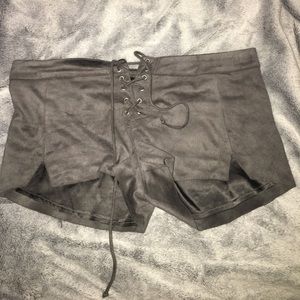 Love Culture Charcoal Suede shorts