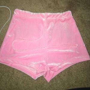 Velvet high waisted booty shorts