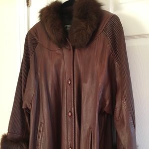 Leather Coat Sz. L