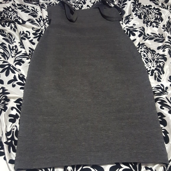 Express Grey Front Zip Bandage Dress sz 10 - Picture 3 of 5