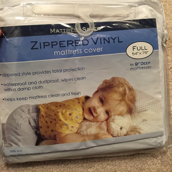 MATTRESS SAVER Zippered Vinyl Mattress Cover - Picture 1 of 4