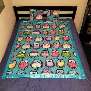 Hand-Made Toddler Owl Fleece Blanket