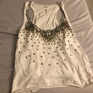 Metal sequined free people crop top