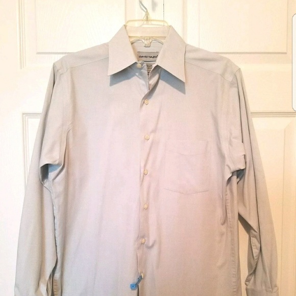 David Taylor Mens Lt. Gray Silver BD Dress Shirt - Picture 1 of 5