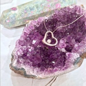 18K White Gold Diamond Tiffany & Co Heart Necklace