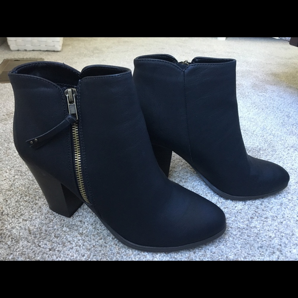 Charlotte Russe Faux Leather Black Booties