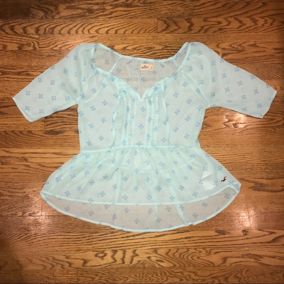 Hollister Peplum Sheer Top Cover Up Long Sleeves - Picture 1 of 2