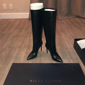 Ralph Lauren black leather boots