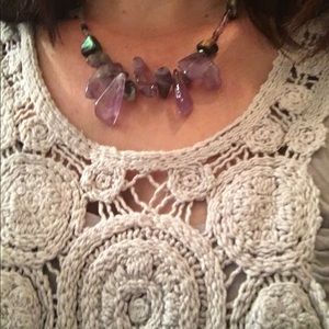 SALE 💃🏻AMETHYST & ABALONE NECKLACE