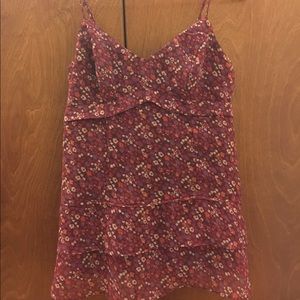 XS American Eagle Floral Ruffled Top