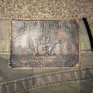 True Religion “Geno” straight fit camouflage jeans
