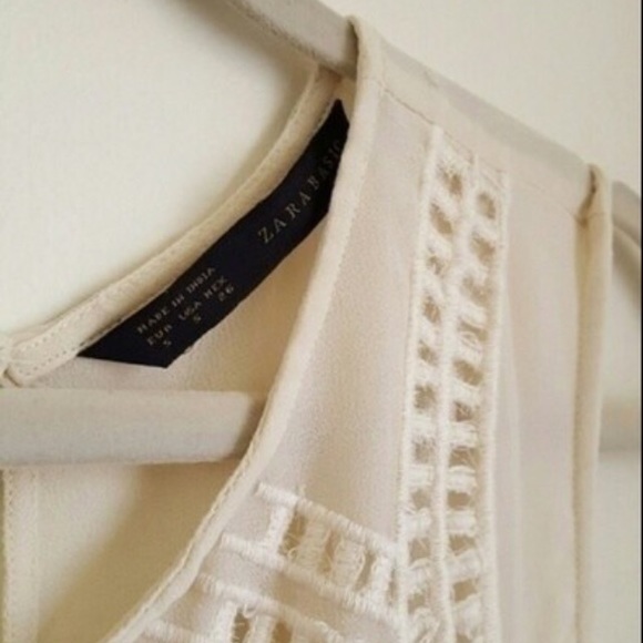 Rare Zara embroidered boho mesh pocket dress - Picture 4 of 4