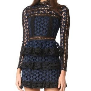 Self-Portrait Star Lace-Paneled Mini Dress