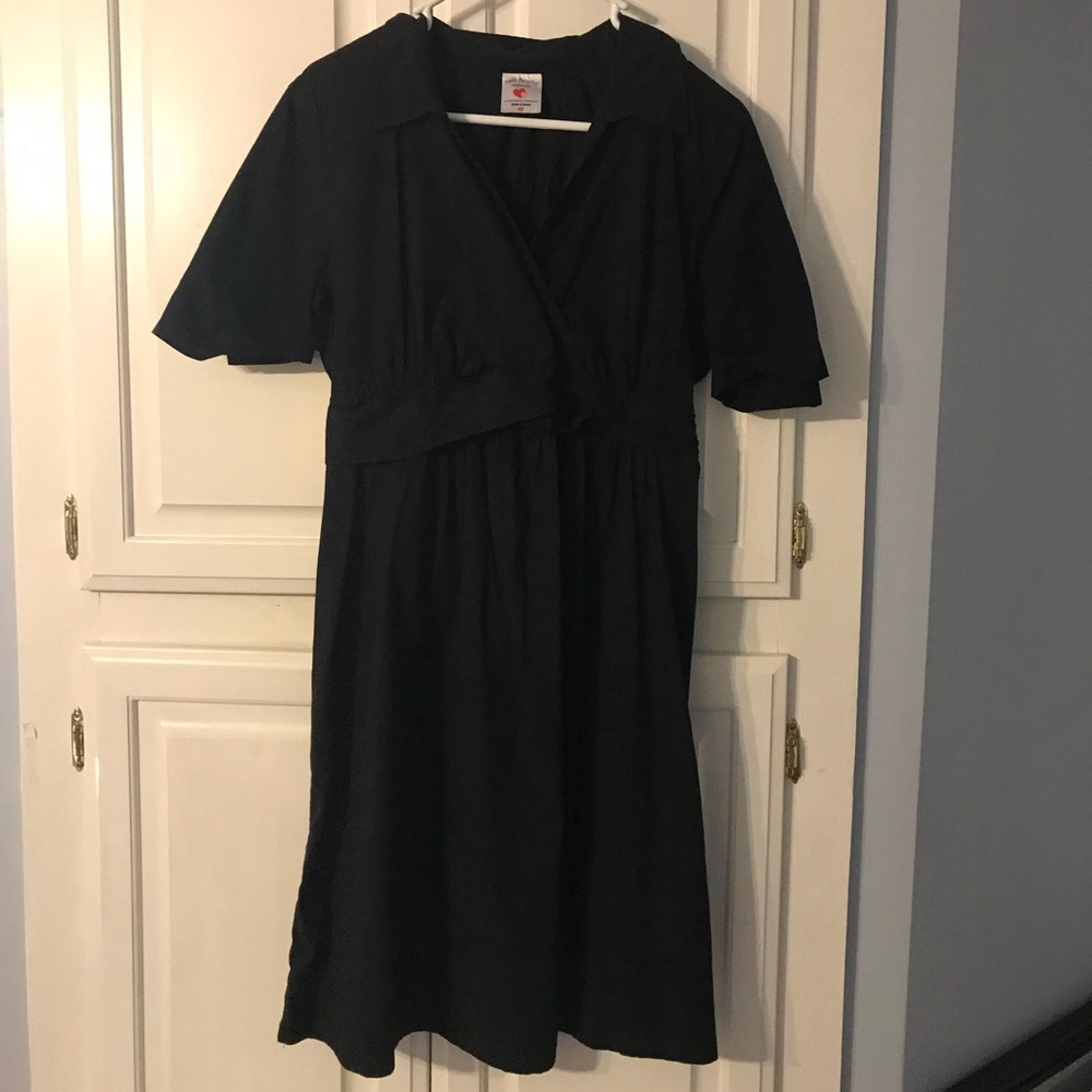 Black maternity wrap dress