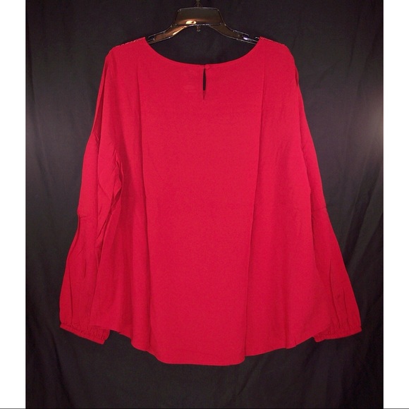 NEW St. John's Bay 1X 2X Red Velour Detail Top - Picture 6 of 8