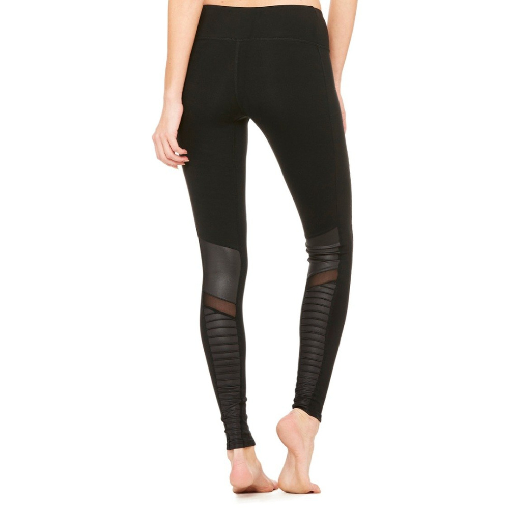 ALO YOGA HIGH WAIST MOTO LEGGING BLACK NWT Small - Picture 2 of 5